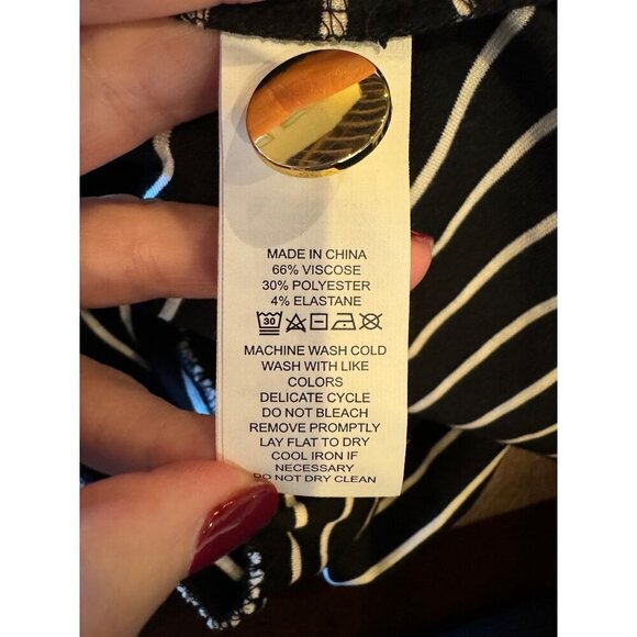 Kate‎ Spade Broome Street Dress Women Small Black Ivory Striped Mock Neck Knit - Picture 10 of 10